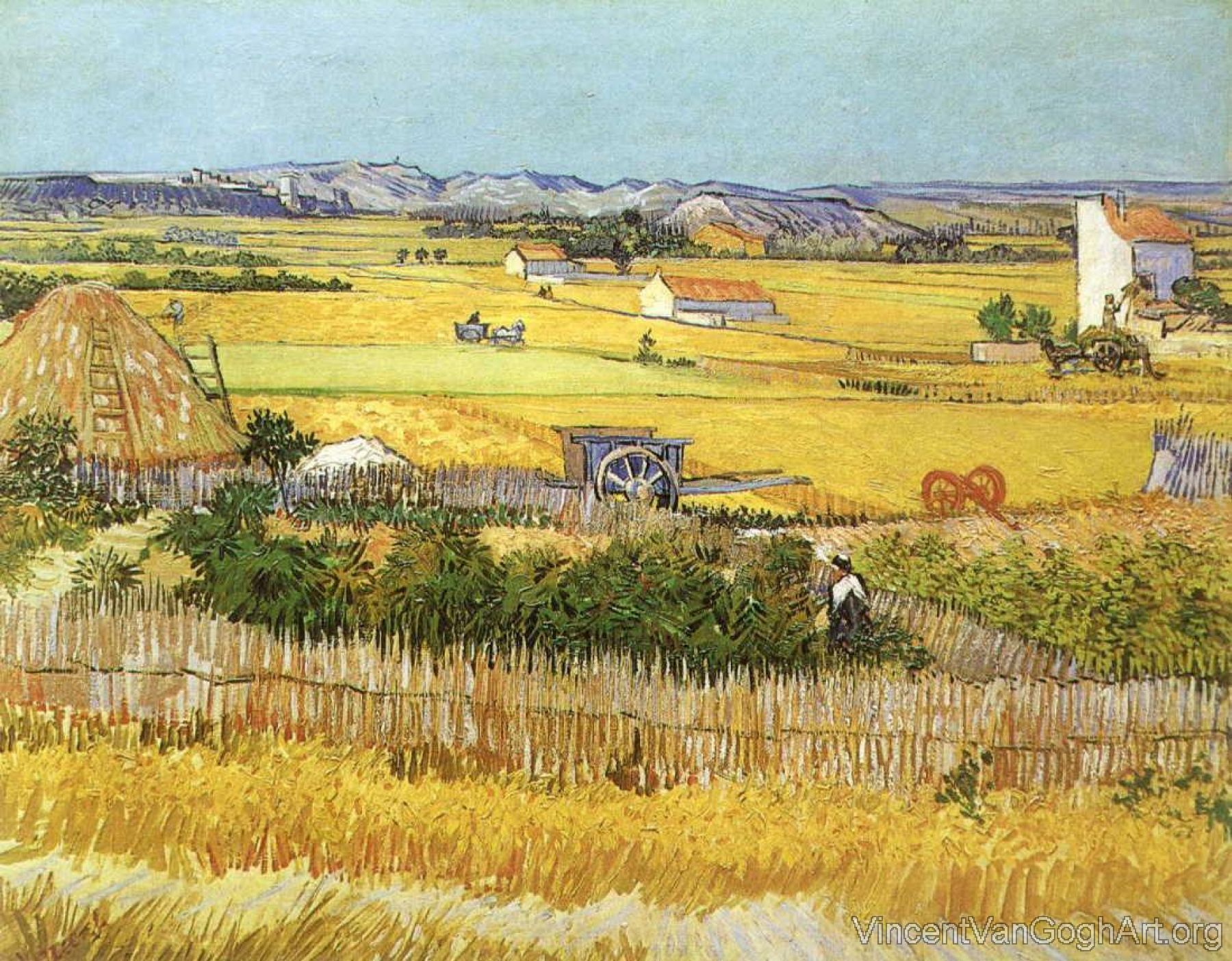 Harvest at La Crau, with Montmaiour in the Background
